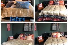 Bedroom bedding — plain to colorful Asian-inspired silk ensemble