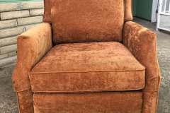 Burnt orange chenille club chair