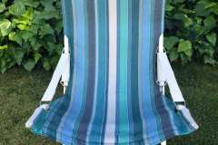 Blue striped folding outdoor lawn chair
