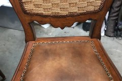 Charcoal textured Parsons ottoman — alternate angle