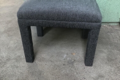 Charcoal textured Parsons ottoman — second alternate angle